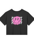 F*ggot Pink Smiley Gay Pride Black Baby Tee Seamless T-Shirt Baby Tee Seamless Tee