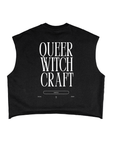 Queer Witchcraft Unholy Lesbian Pride on back of Black French Terry Boxy Tank Top French Terry Boxy Tank Top