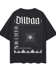 Dilbaa Two-Spirit Pride Shirt Navajo Nation Pride Black Oversize Deep Drop Shoulder Tee Oversize Deep Drop Shoulder Tee - 190 GSM