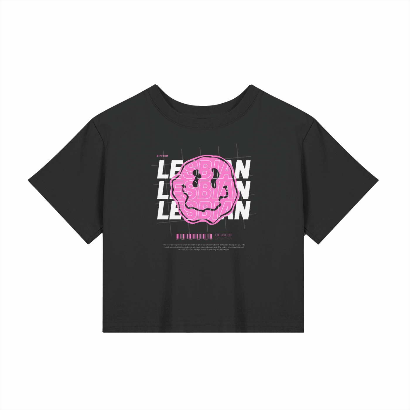 Lesbian Pride Shirt Black Pink Crop Top Femme Baby Tee Seamless T-Shirt Baby Tee Seamless Tee