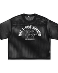 Hot T-Boy Summer Mesh Shirt front design Black See-through Boxy Net T-shirt See-through Boxy Net T-Shirt