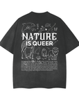 Nature is Queer Pride Shirt Sketch Design Vintage Wash Frayed T-Shirt Vintage Wash Frayed T-Shirt