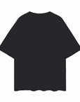 The Bear Brotherhood Gay Pride T-Shirt on front of Black Oversize Deep Drop Shoulder Tee