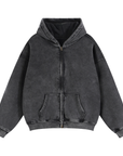 Trans King Graffiti Style Spray Paint with Crown Zip-Through Boxy Fleece Hoodie Zip-Through Boxy Hoodie