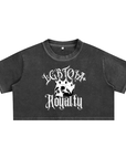 LGBTQIA+ Royalty Skull with a Crown Gothic Punk Design on Black Snow Washed Crop Top Snow Washed Crop Top