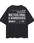 Multicultural & Neurodiverse Graphic Tee Disability Pride Shirt Oversize Deep Drop Shoulder Tee Oversize Deep Drop Shoulder Tee - 190 GSM