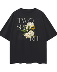 Two Spirit Pride Graphic Tee Flowers on Black Oversize Deep Drop Shoulder Tee Oversize Deep Drop Shoulder Tee - 190 GSM