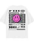 Camiseta con gráfico del orgullo gay chino Tongzhi en blanco, de gran tamaño y hombros caídos (190 g/m²)