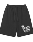 Trans King Gothic Font and Spray Paint Crown Scattered Edge Vintage Washed Shorts Vintage Wash Short Pants