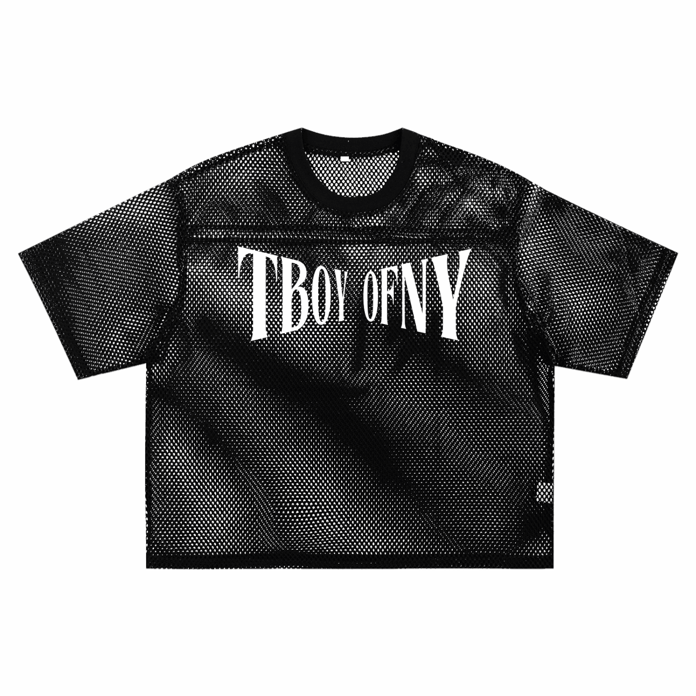 T Boy of NY Trans Pride Boxing Mesh Tee Black See-through Boxy Net T-shirt See-through Boxy Net T-Shirt