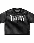 T Boy of NY Trans Pride Boxing Mesh Tee Black See-through Boxy Net T-shirt See-through Boxy Net T-Shirt