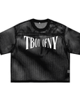 T Boy of NY Trans Pride Boxing Mesh Tee Black See-through Boxy Net T-shirt See-through Boxy Net T-Shirt