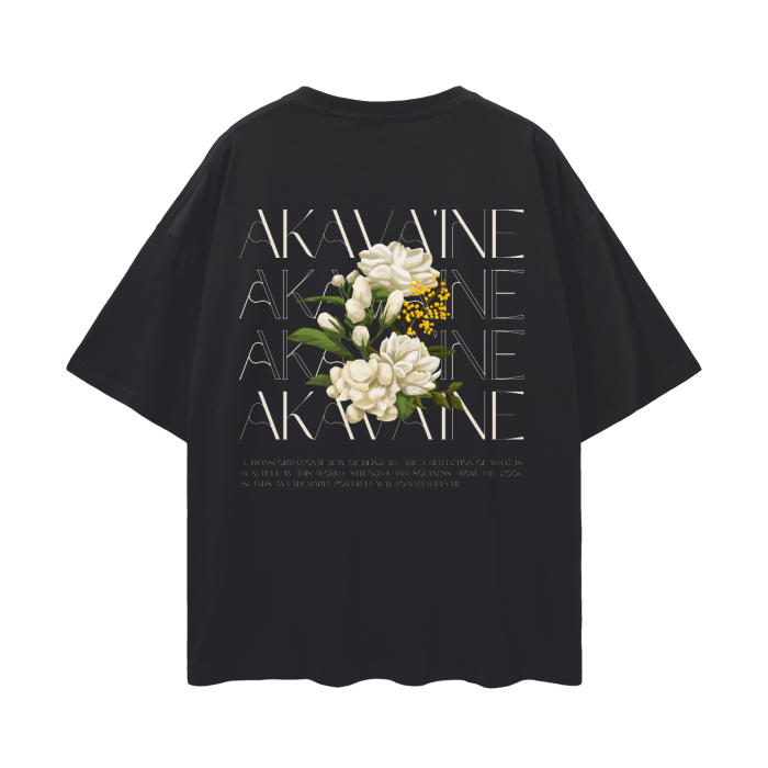 Akavaine Cook Islands Trans Pride Intersectional T-Shirt on Black Oversize Deep Drop Shoulder Tee Oversize Deep Drop Shoulder Tee - 190 GSM