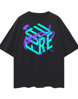 Future is Fluid Graphic Tee Teal and Purple Fluid Pride Black Oversize Deep Drop Shoulder Tee Oversize Deep Drop Shoulder Tee - 190 GSM