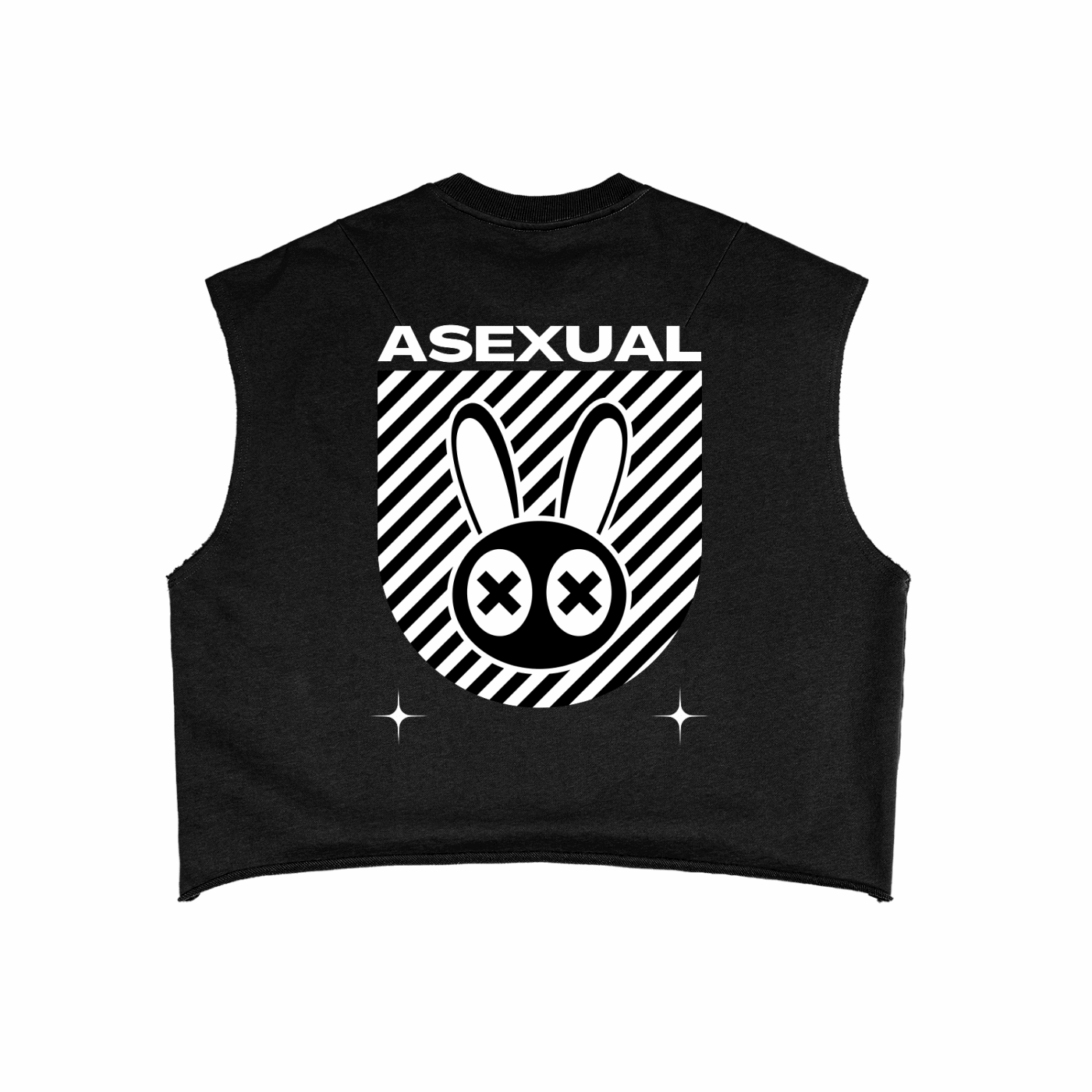 Asexual Mad Rabbit Asexual Pride Tank Black French Terry Boxy Tank Top French Terry Boxy Tank Top