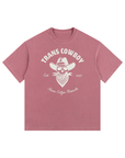Trans Cowboy Size Inclusive Pride T-Shirt Vintage Washed Oversize Tee Vintage Wash Oversize Tee