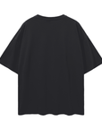 La Jotería Reclaimed for Pride and Resistance Latino Streetwear on front of Black Oversize Deep Drop Shoulder Tee - 190 GSM