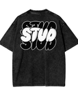 Stud Pride T Shirt Bubble Letter Graffiti Inspired Acid Wash Oversize T-Shirt Acid Wash Oversize T-Shirt