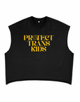 Protect Trans Kids Black French Terry Boxy Tank Top French Terry Boxy Tank Top