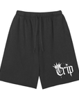 Crip Spray Paint Crown Design Disability Pride Scattered Edge Vintage Washed Shorts Vintage Wash Short Pants