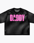 Daddy Dom Club Mesh Tee with Pink Leather Daddy Hat See-through Boxy Net T-shirt See-through Boxy Net T-Shirt