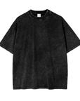 Camiseta gráfica con diseño inspirado en la carta del Tarot en lavado ácido negro de gran tamaño - 250 g/m²