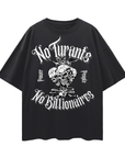 No Tyrants No Billionaires Power to the People Oversized Protest T-Shirt Oversize Deep Drop Shoulder Tee - 190 GSM