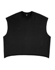 Indigiqueer Pride Vintage Flower Back Design on Black French Terry Boxy Tank Top French Terry Boxy Tank Top