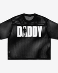 Leather Daddy Dom Club LGBTQIA+ Pride Black Mesh See-through Boxy T-Shirt See-through Boxy Net T-Shirt