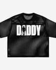 Leather Daddy Dom Club LGBTQIA+ Pride Black Mesh See-through Boxy T-Shirt See-through Boxy Net T-Shirt