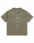 Transgender Symbol Celestial Design on back of Size Inclusive Vintage Wash Oversize Tee Vintage Wash Oversize Tee