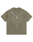 Transgender Symbol Celestial Design on Size Inclusive Vintage Wash Oversize Tee Vintage Wash Oversize Tee