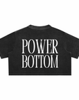 Power Bottom Gay Pride Cropped Tee Snow Washed Crop Top Snow Washed Crop Top