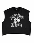 LGBTQIA+ Royalty Skull with a Crown on front of Black French Terry Boxy Pride Tank Top French Terry Boxy Tank Top
