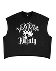 LGBTQIA+ Pride Royalty Skull with a Crown on front of Black French Terry Boxy Tank Top French Terry Boxy Tank Top