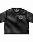 Queer Cat Club Queer Pride on Black Mesh Tee See-through Boxy Net T-shirt See-through Boxy Net T-Shirt