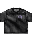 Queer Cat Club Queer Pride on Black Mesh Tee See-through Boxy Net T-shirt See-through Boxy Net T-Shirt
