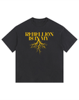Rebellion is in my Roots Black & Yellow Size Inclusive Vintage Wash Oversize Tee Vintage Wash Oversize Tee