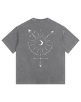 Transgender Symbol Celestial Design on Size Inclusive Vintage Wash Oversize Tee Vintage Wash Oversize Tee