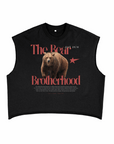 The Bear Brotherhood Graphic Gay Pride Vintage Style on Front of Black French Terry Boxy Tank Top French Terry Boxy Tank Top