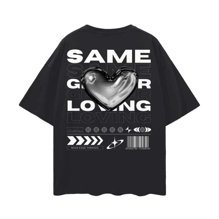 SGL Streetwear Graphic Tee Same-Gender Loving Black Pride T-Shirt Oversize Deep Drop Shoulder Tee Oversize Deep Drop Shoulder Tee - 190 GSM