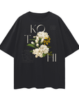 Kothi Pride T-shirt Vintage Flowers Feminine Indian Pride Oversize Deep Drop Shoulder Tee Oversize Deep Drop Shoulder Tee - 190 GSM