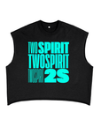 Two Spirit Pride Tank Top Turquoise Queer Art on Black French Terry Boxy Tank Top French Terry Boxy Tank Top