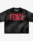 Feral Femme Club Mesh Pride Tee Black See-through Boxy Net T-shirt See-through Boxy Net T-Shirt