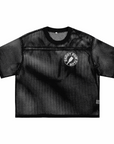 Leather Daddy Dom Club LGBTQIA+ Pride Black Mesh See-through Boxy T-Shirt See-through Boxy Net T-Shirt