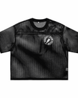 Leather Daddy Dom Club LGBTQIA+ Pride Black Mesh See-through Boxy T-Shirt See-through Boxy Net T-Shirt