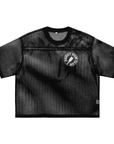 Leather Daddy Dom Club LGBTQIA+ Pride Black Mesh See-through Boxy T-Shirt See-through Boxy Net T-Shirt