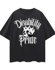 Disability Pride Punk Design Skull with Crown on front of Oversize Deep Drop Shoulder Tee Oversize Deep Drop Shoulder Tee - 190 GSM