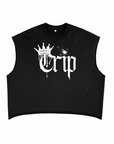King Crip Pride with Crown Disability Pride Black French Terry Boxy Tank Top French Terry Boxy Tank Top