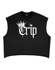 King Crip Pride with Crown Disability Pride Black French Terry Boxy Tank Top French Terry Boxy Tank Top